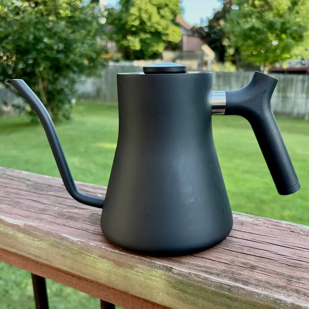 Fellow Stagg Pour-Over Stovetop Kettle with Built-In Thermometer, Matte Black 1L